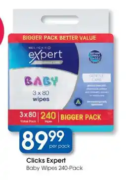 Clicks Clicks Expert Baby Wipes 240-Pack offer