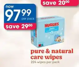 Clicks pure & natural care wipes offer