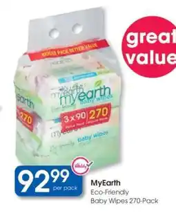 Clicks MyEarth Eco-Friendly Baby Wipes 270-Pack offer
