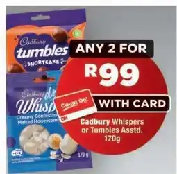 OK Foods Cadbury Whispers or Tumbles Assorted offer