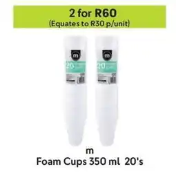 Makro Foam Cups 350 ml 20's offer