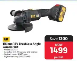 Makro 115 mm 18V Brushless Angle Grinder Kit offer