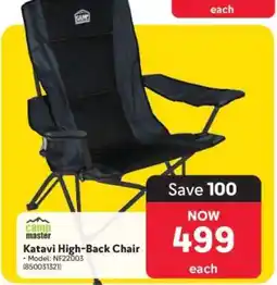 Makro Camp Master Katavi High-Back Chair offer