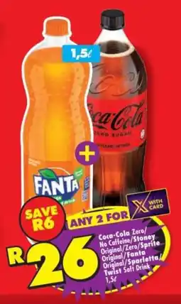 Shoprite Coca-Cola Zero/No Caffeine/Stoney Original/Zero/Sprite Original/Fanta Original/Sparletta/Twist Soft Drink offer