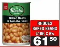 Advance Cash n Carry Rhodes Baked Beans in Tomato Sauce offer