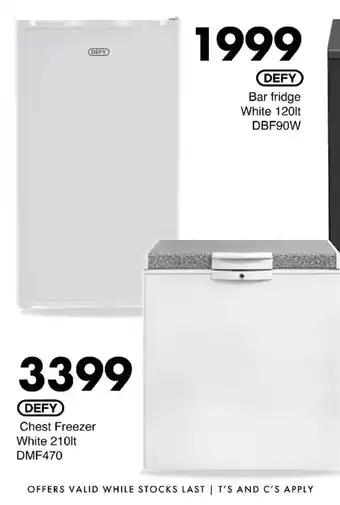 DEFY Bar fridge White 120lt