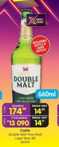 Shoprite Castle Double Malt Pure Malt Lager Beer RB offer