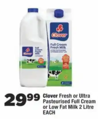 Clover Fresh or Ultra Pasteurised Full Cream or Low Fat Milk