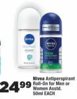 OK MiniMark Nivea Antiperspirant Roll-On for Men or Women Assorted offer