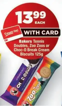 OK MiniMark Bakers Tennis Doubles, Zoo Zoos or Choc-O Break Cream Biscuits offer