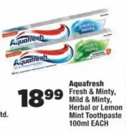 OK MiniMark Aquafresh Fresh & Minty Toothpaste offer