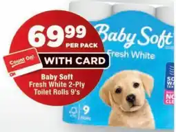 OK MiniMark Baby Soft Fresh White 2-Ply Toilet Rolls offer