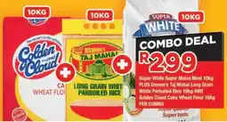 OK Grocer Super White Super Maize Meal Plus Osman's Taj Mahal Long Grain White Parboiled Rice And Golden Cloud Cake Wheat Flour offer