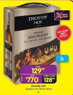 Shoprite Drostdy Hof Adelpracht White Wine offer