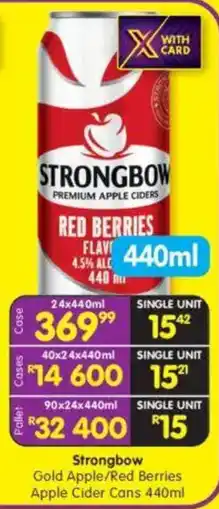 Shoprite Strongbow Red Berries Apple Cider Cans offer