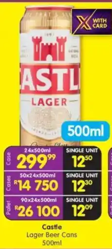 Shoprite Castle Lager Beer Cans offer