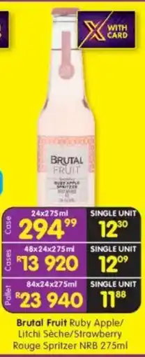 Shoprite Brutal Fruit Ruby Apple/Litchi Sèche/Strawberry Rouge Spritzer NRB offer