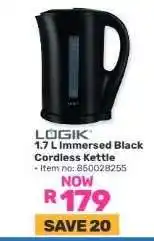 Game LOGIK 1.7 L Immersed Black Cordless Kettle offer