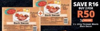 Checkers Tirolean Meats Back Bacon 2x200g offer