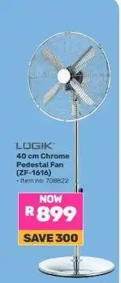 Game LOGIK 40 cm Chrome Pedestal Fan (ZF-1616) offer