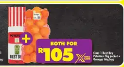 Shoprite Class 1 Best Buy Potatoes 7kg pocket + Oranges 6kg bag offer