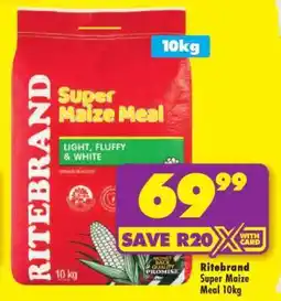 Shoprite Ritebrand Super Maize Meal 10kg offer