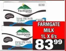Advance Cash n Carry FARMGATE MILK 1L X 6's offer