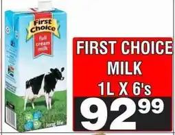 Advance Cash n Carry FIRST CHOICE MILK 1L X 6's offer