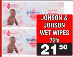 Advance Cash n Carry JOHSON & JOHSON WET WIPES 72's offer