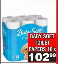Advance Cash n Carry BABY SOFT TOILET PAPERS 18's offer