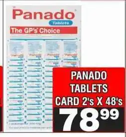 Advance Cash n Carry PANADO TABLETS CARD 2's X 48's offer
