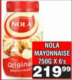 Advance Cash n Carry Nola Mayonnaise 750g x 6's offer