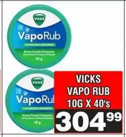 Advance Cash n Carry VICKS VAPO RUB 10G X 40's offer