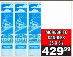 Advance Cash n Carry MOREBRITE CANDLES 25 X 6'S offer