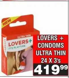 Advance Cash n Carry LOVERS + CONDOMS ULTRA THIN 24 X 3's offer