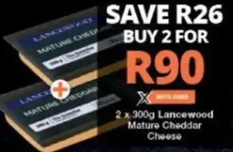 Checkers Lancewood Mature Cheddar Cheese 2 x 300g offer