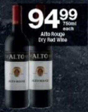 Checkers Alto Rouge Dry Red Wine 750ml offer