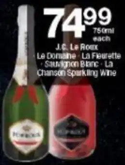 Checkers J.C Le Roux Sauvignon Blanc La Chanson Sparkling Wine 750ml offer