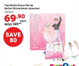 ToysRUs Top Model Dress Me Up Ballet Stickerbook Assorted offer