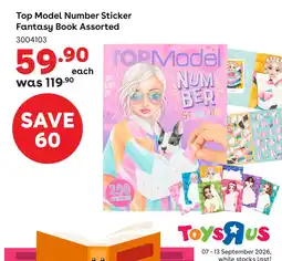 ToysRUs Top Model Number Sticker Fantasy Book Assorted offer