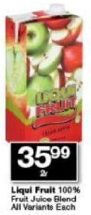 Checkers Liqui Fruit 100% Fruit Juice Blend 2L offer