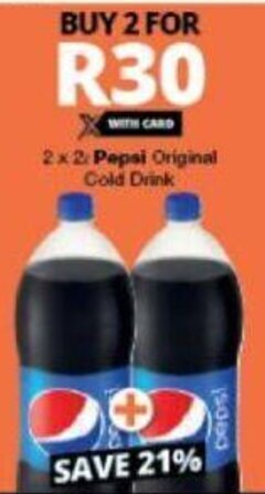 Checkers Pepsi Original Cold Drink 2x2L offer