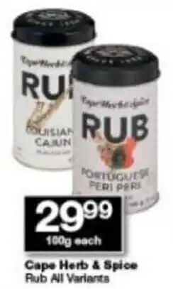 Checkers Cape Herb & Spice Rub 100g offer