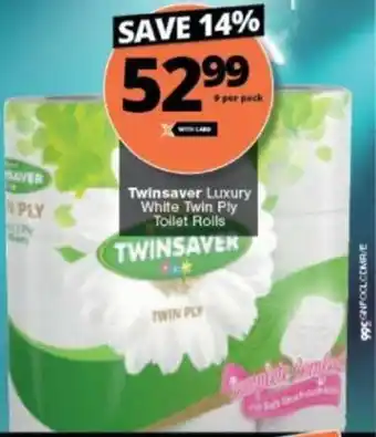Checkers Twinsaver Luxury White Twin Ply Toilet Rolls offer