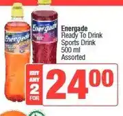 Spar Energade Ready To Drink Sports Drink 500 ml Assorted - Buy 2 for offer