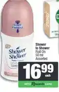 Spar Shower to Shower Roll On 50 ml Assorted offer