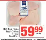 Spar Red Crest Farms Fresh Chicken 4 Piece Braai Pack offer