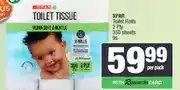 Spar SPAR Toilet Rolls 2 Ply 350 Sheets 9s offer