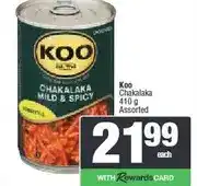 Spar Koo Chakalaka 410 g Assorted offer