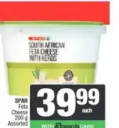 Spar SPAR Feta Cheese 200 g Assorted offer